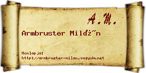 Armbruster Milán névjegykártya